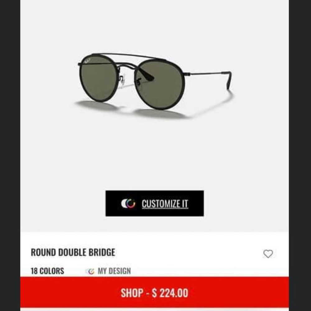 rayban double round bridge polarized